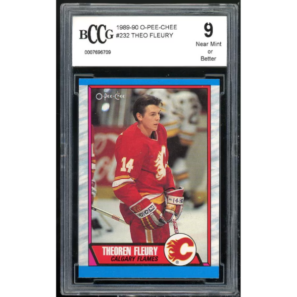 1989-90 O-Pee-Chee #232 Theo Fleury Rookie Card BGS BCCG 9 Near Mint+