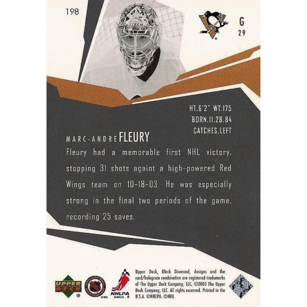 2003-04 Upper Deck - Young Guns - Marc-Andre Fleury #198